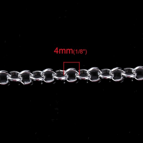 3 Pack - New 32" Silver Plated Rolo Chain Necklace - Picture 4 of 5